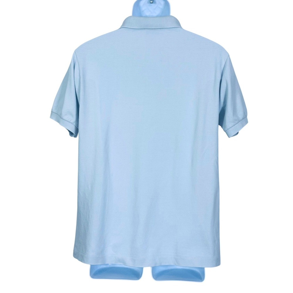 Lacoste Mens Vintage Made in France Light Blue Pique Cotton Polo | Size L (5) - Picture 3 of 6